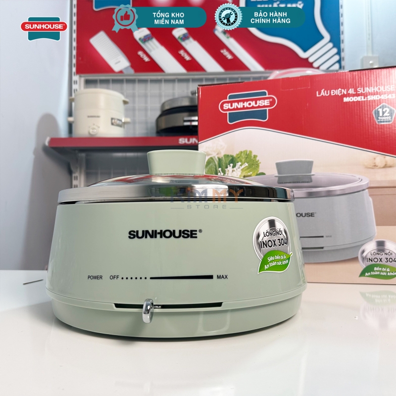 Nồi lẩu điện 4L - Lòng nồi INOX 304 rời - Sunhouse SHD4543